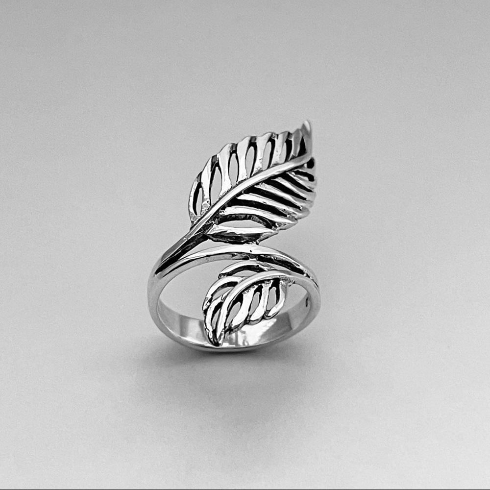Sterling Silver Big Leaf Ring, Boho Ring, Silver … - image 8